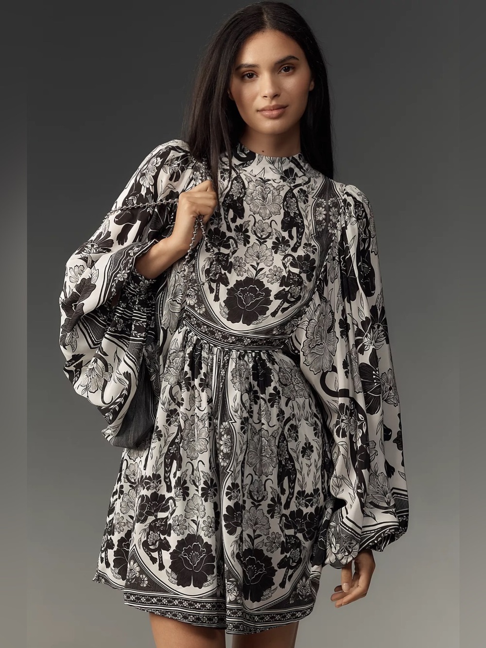 Farm Rio: High-Neck Long-Sleeve
Mini Dress - Picture 5 of 11